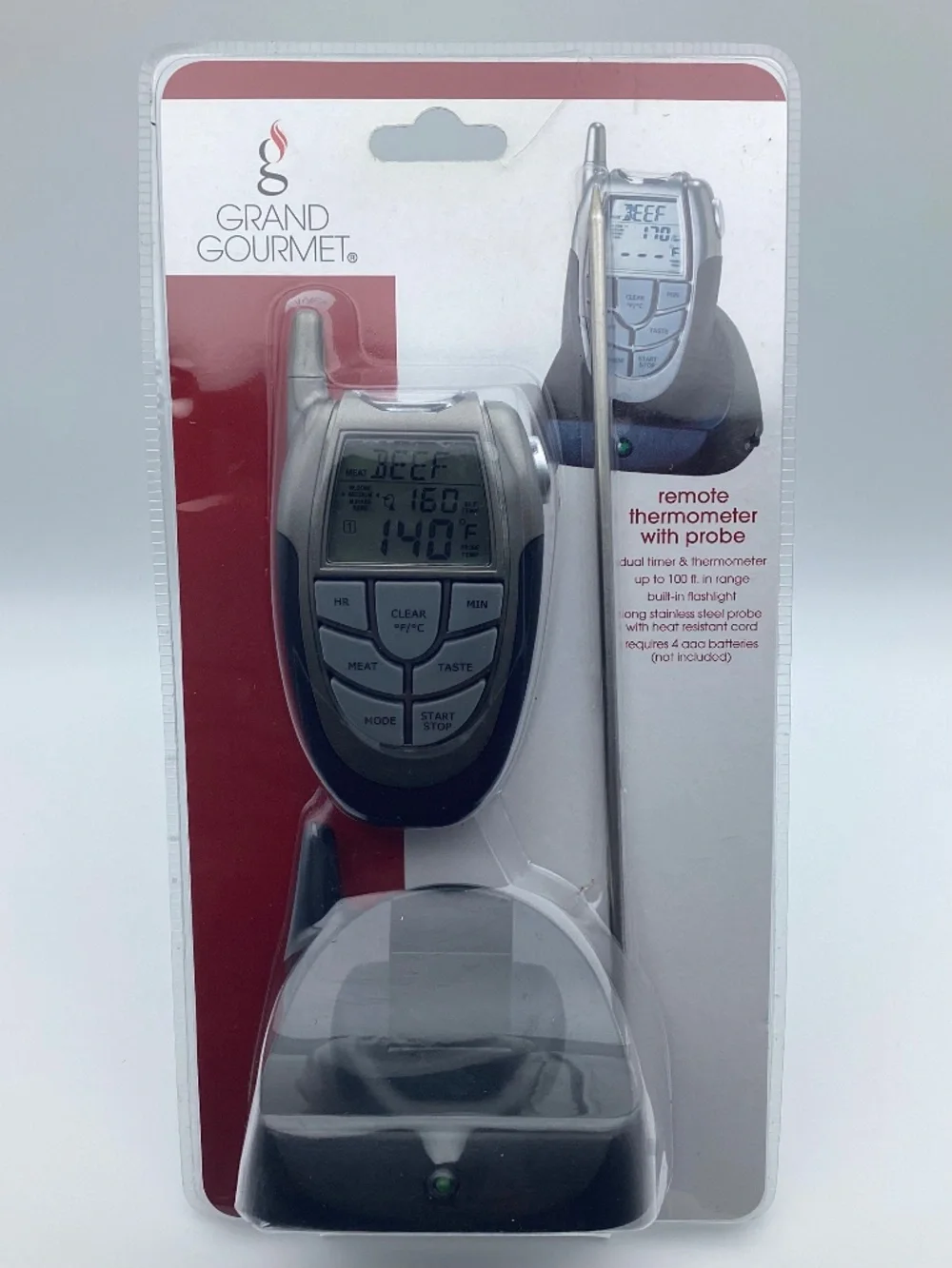 Grand Gourmet 100 Ft. Range Remote Cooking Thermometer W/ Probe